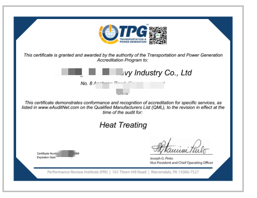 TPG-AC7102 Heat Treating
